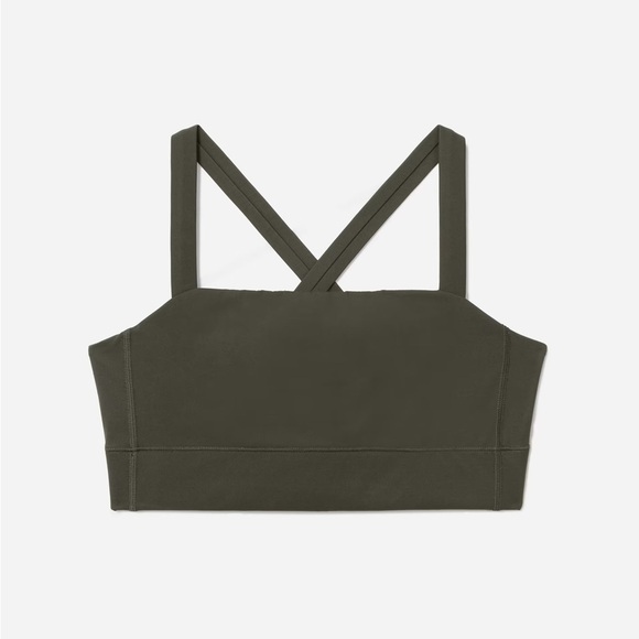Everlane The Perform Cropped Top in dark olive green - size small - Picture 4 of 11